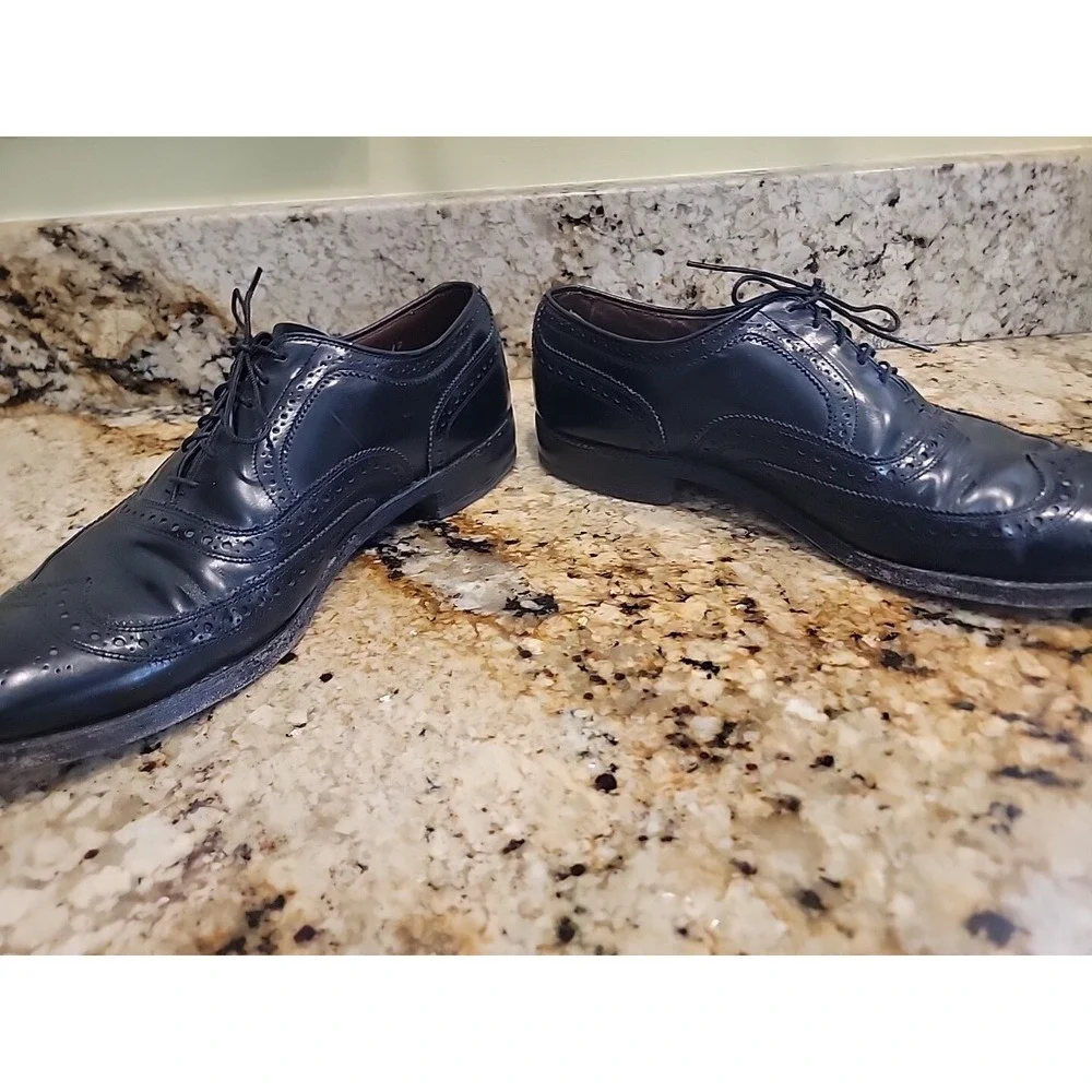 Allen Edmonds McAllister Brogue Wingtip Black Oxfords Size 10.5 C Narow USA 6215